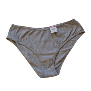 jenni Intimates panty woman‎ xxxl Heather gray ribbed Bikini hi cut underwear